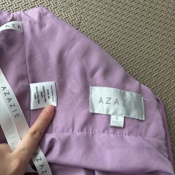 Azazie Purple Chiffon Bridesmaid Gown Flowy Pleated Chiffon Dress Purple - Picture 5 of 5